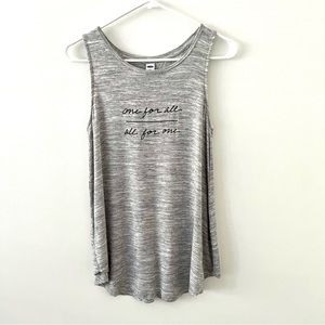 OLD NAVY Gray Active Casual Graphic Tank Top, Size XS